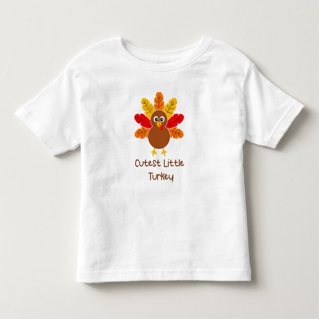 Camiseta Infantil T-shirt CUTEST TURKEY Toddler Fine Jersey (Frente)