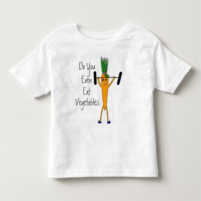 Camiseta Infantil T-shirt da cenoura do halterofilismo da criança (Frente)