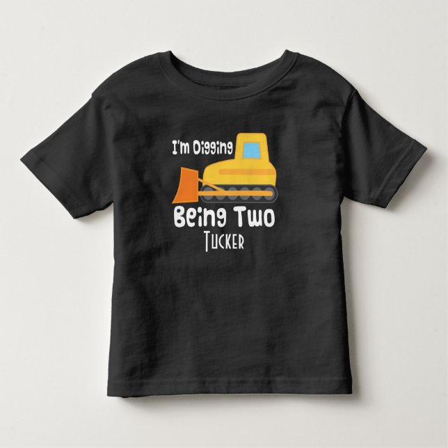 Camiseta Infantil T-shirt da construção da escavadora do segundo (Frente)
