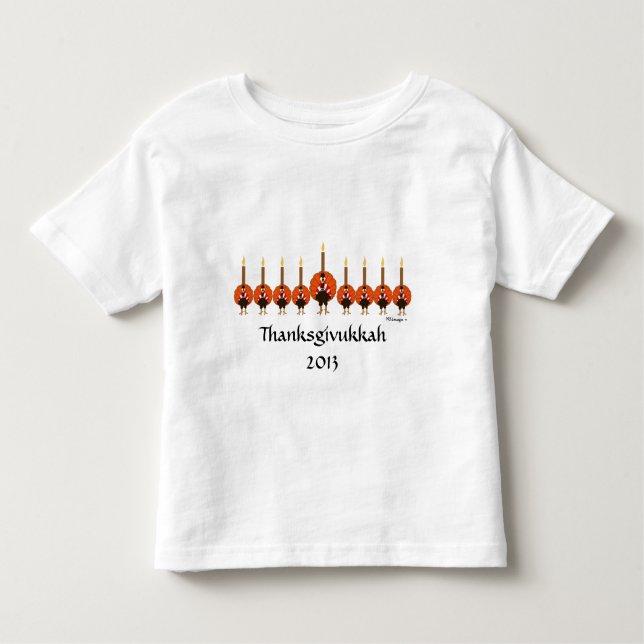 Camiseta Infantil T-shirt da criança de Thanksgivukkah (Frente)