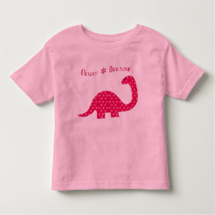 Camiseta Infantil T-shirt da criança do dinossauro da flor