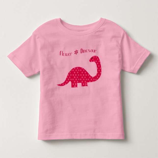 Camiseta Infantil T-shirt da criança do dinossauro da flor (Frente)