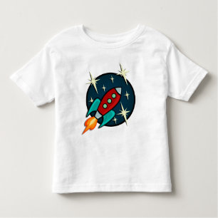 CAMISETA INFANTIL T-SHIRT DA CRIANÇA DO NAVIO DE ROCKET RETRO
