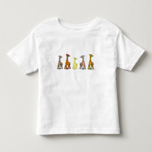 Camiseta Infantil T-shirt da criança dos girafas do bebê em seguid