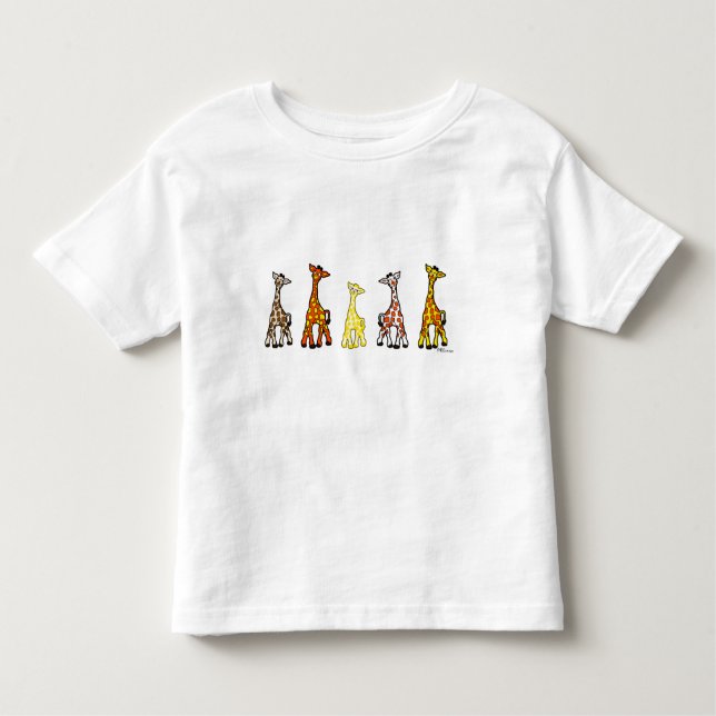 Camiseta Infantil T-shirt da criança dos girafas do bebê em seguido (Frente)