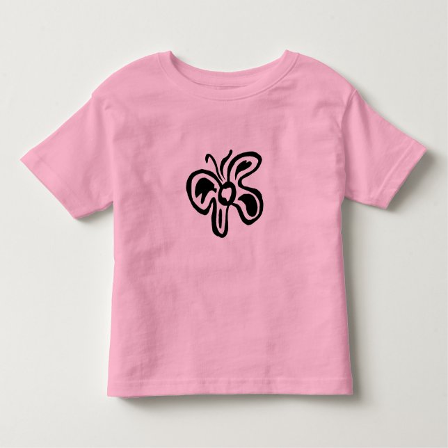 Camiseta Infantil T-Shirt da Porta B&W Flutterfly Azul e Amarelo (Frente)