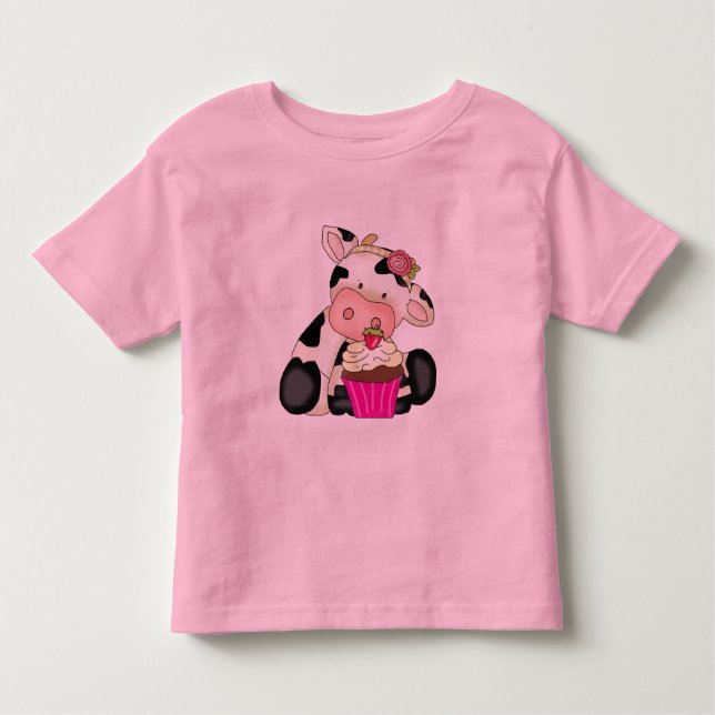 Camiseta Infantil T-shirt da vaca do cupcake (Frente)