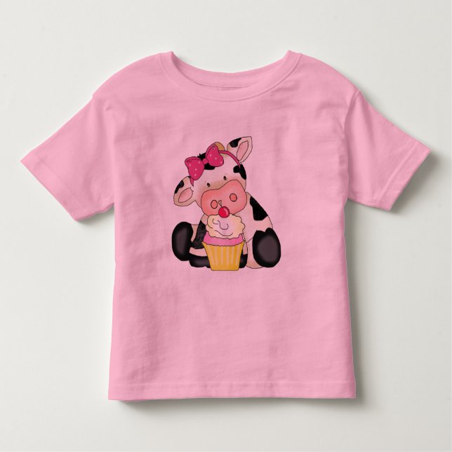 Camiseta Infantil T-shirt da vaca do cupcake (Frente)