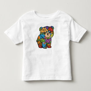Camiseta Infantil T-Shirt das Crianças de Urso de Grafite legal