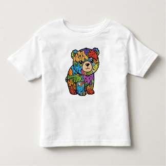 Camiseta Infantil T-Shirt das Crianças de Urso de Grafite legal