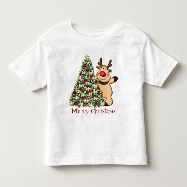 Camiseta Infantil t-shirt das renas de Natal (Frente)