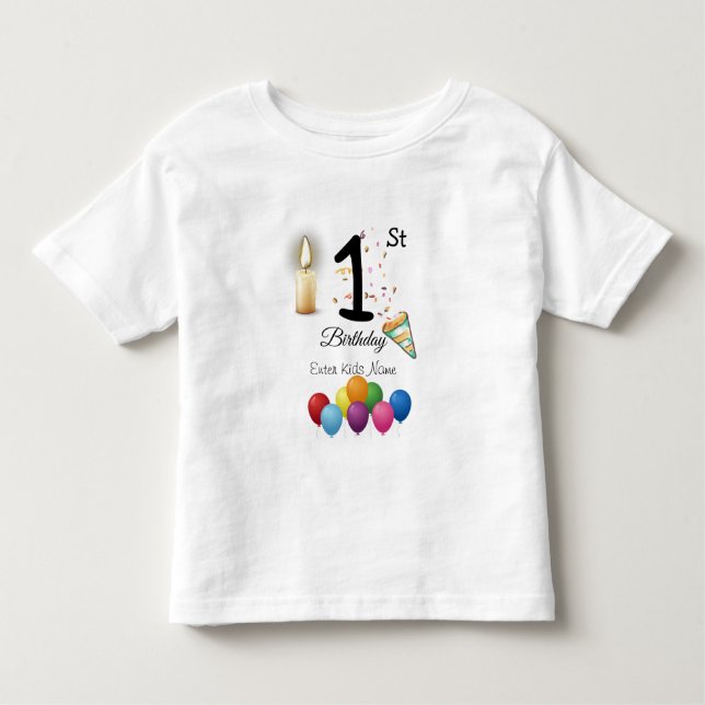 Camiseta Infantil T-Shirt de Aniversário de criança Personalizado (Frente)