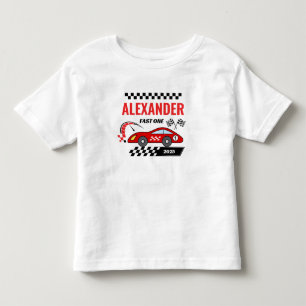 Camiseta Infantil T-shirt de aniversário tema carro de corrida vinta