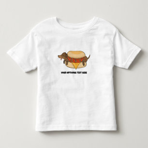Camiseta Infantil T-Shirt de Cachorro Quente de Texto Personalizado