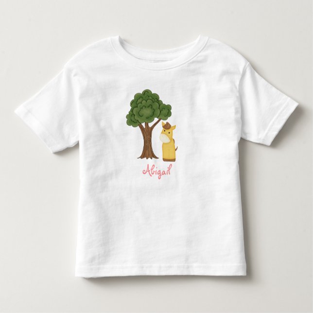 Camiseta Infantil T-Shirt de Cavalo Personalizado para Meninas (Frente)