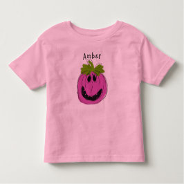 Camiseta Infantil T-Shirt de Dia das Bruxas Rosa Personalizado
