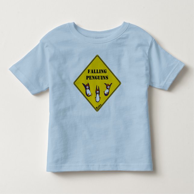 Camiseta Infantil T-shirt de queda dos pinguins (Frente)