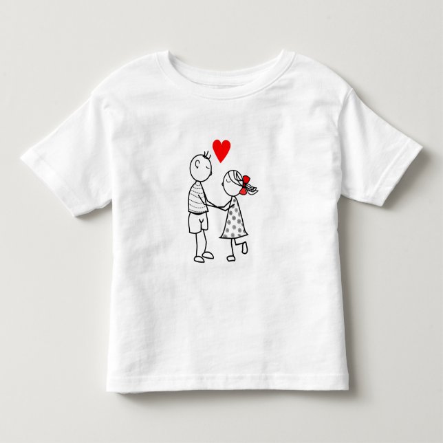 Camiseta Infantil T-shirt de Toddler, Casal bonito (Frente)