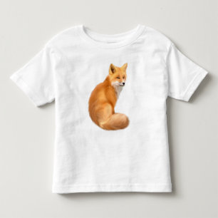 Camiseta Infantil T-shirt de um miúdo bonito com uma raposa vermelh