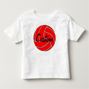 Camiseta Infantil T-shirt de Voleibol Vermelho Personalizada