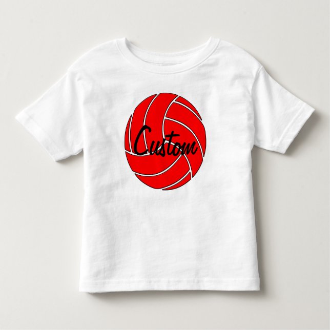 Camiseta Infantil T-shirt de Voleibol Vermelho Personalizada (Frente)