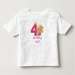 Camiseta Infantil T-Shirt do 4º Aniversário Toddler Fine Jersey