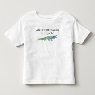 Camiseta Infantil T-shirt do aniversário da pintura do crocodilo
