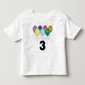 Camiseta Infantil T-shirt do aniversário de 3 anos com balões