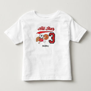 Camiseta Infantil T-shirt do aniversário de 3 anos Toddler para Esp