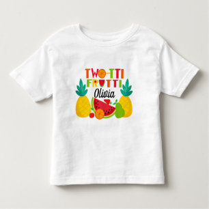 Camiseta Infantil T-shirt do aniversário do frutti de Two-tii
