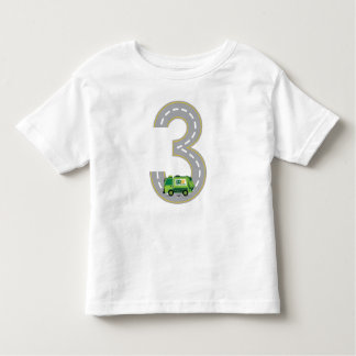Camiseta Infantil T-shirt do caminhão de lixo do aniversário de 3