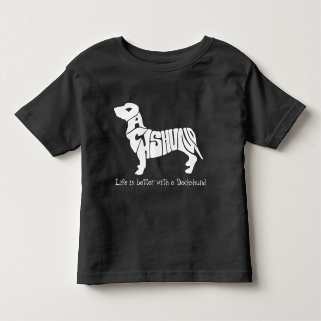 Camiseta Infantil T-shirt do cão do Dachshund da criança (Frente)