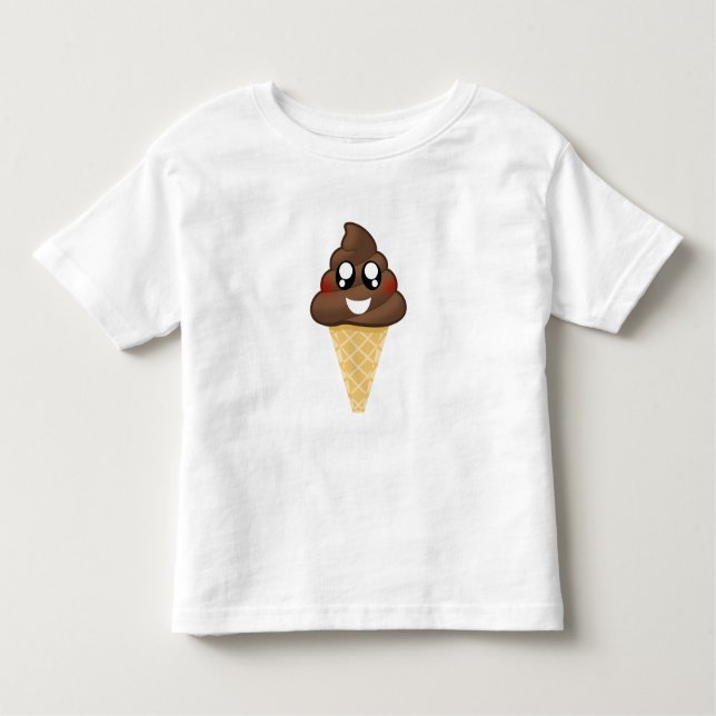Camiseta Infantil T-shirt do cone do sorvete de Emoji do tombadilho (Frente)