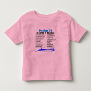 Camiseta Infantil T-shirt do cristão das crianças do salmo 91