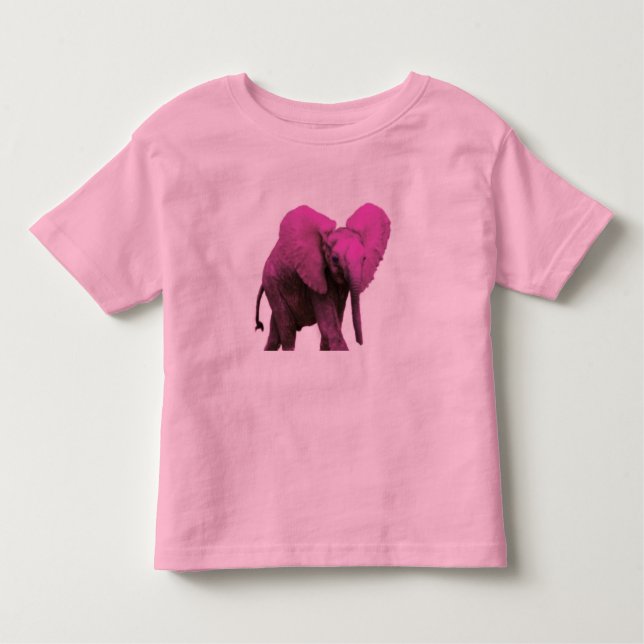 Camiseta Infantil T-shirt do Elefante Rosa Toddler (Frente)