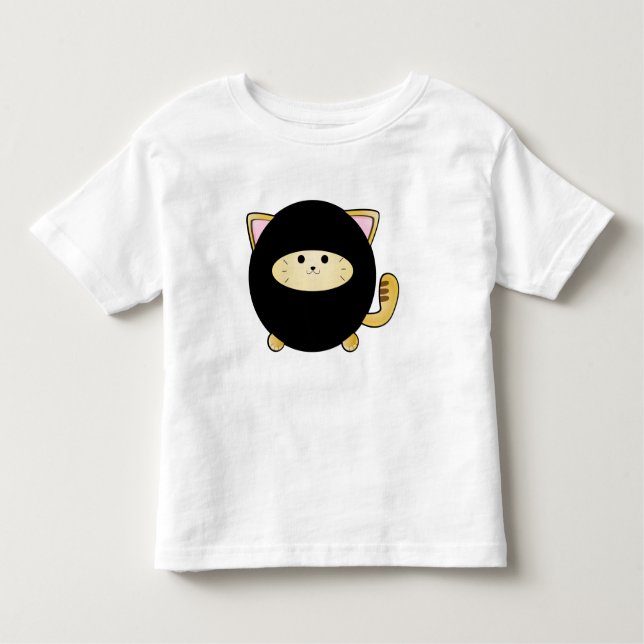 Camiseta Infantil T-shirt do gato de Ninja (Frente)