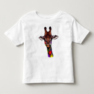 Camiseta Infantil T-shirt do girafa do arco-íris