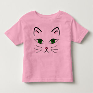 Camiseta Infantil T-shirt do jérsei da criança - cara do gatinho