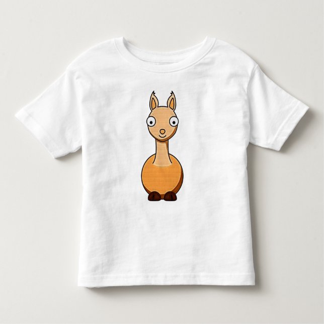 Camiseta Infantil T-shirt do lama dos desenhos animados dos miúdos (Frente)
