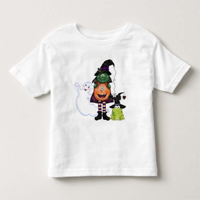 Camiseta Infantil T-shirt dos amigos do Dia das Bruxas (Frente)