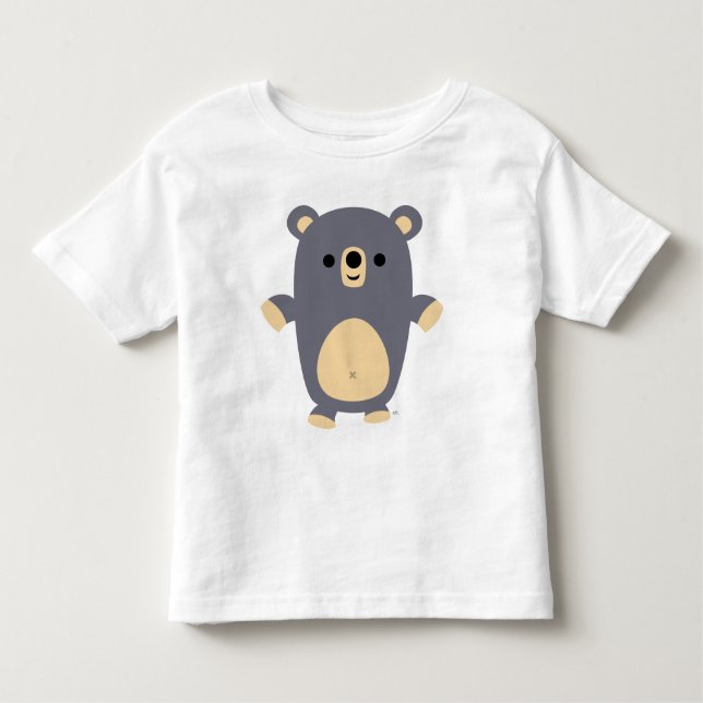Camiseta Infantil T-shirt dos Ursos de Cartoon Azul Grande (Frente)