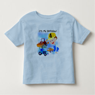 Camiseta Infantil T-shirt e presentes do aniversário da construção