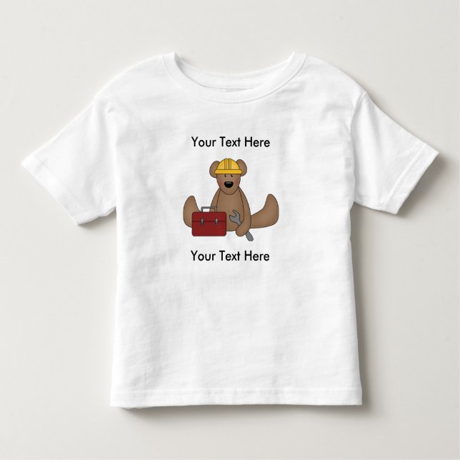 Camiseta Infantil T-shirt feito sob encomenda da construção do urso (Frente)