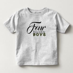 Camiseta Infantil T-shirt fino do jérsei de quatro crianças