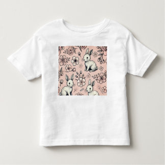 Camiseta Infantil T-Shirt Floral Bunny Doodle | Primavera Bonito e C