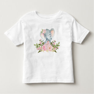 Camiseta Infantil T-shirt floral cor-de-rosa da criança do