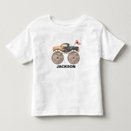 Camiseta Infantil T-Shirt, garoto de aniversário de caminhão monstro