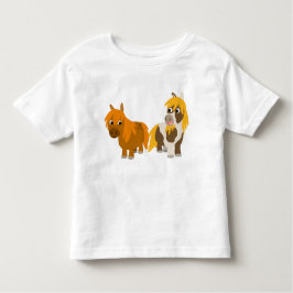 Camiseta Infantil T-shirt infantil de dois bonitos pôneis de desenho