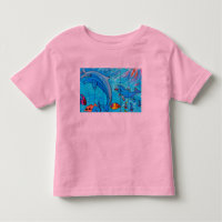 t-shirt infantil de golfinhos nadadores