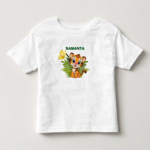 Camiseta Infantil T-shirt Infantil Personalizado Pequeno Tigre & Bor